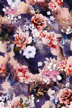牡丹印花花型图片