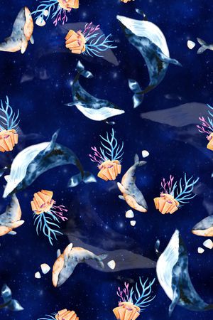 水彩印花花型图片