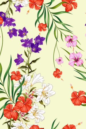 温室花卉印花花型图片