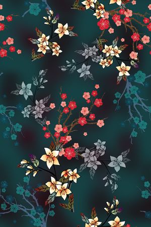 梅花印花花型图片