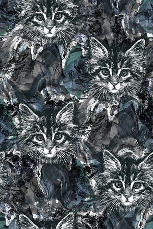 猫印花花型图片