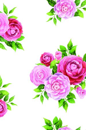玫瑰花印花花型图片