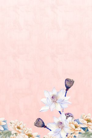 荷花印花花型图片