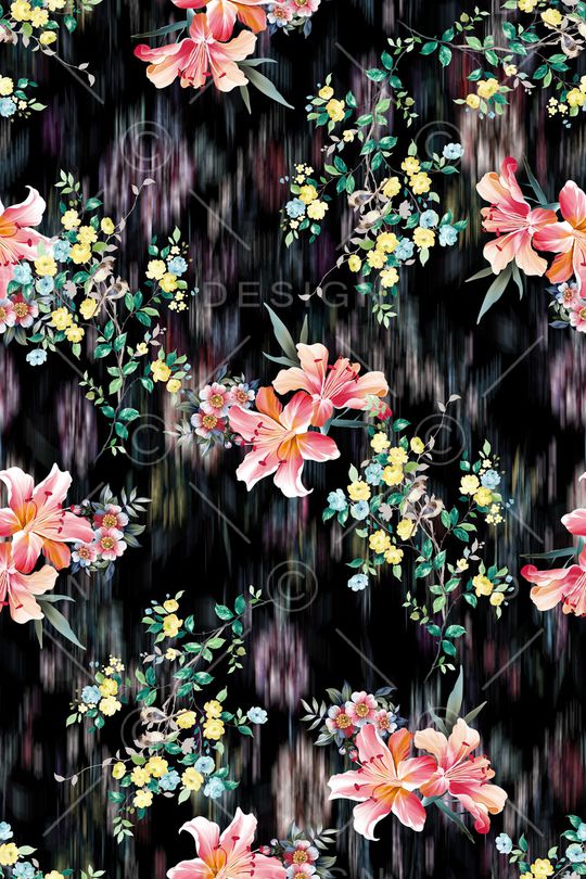 百合印花花型图片