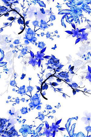 民族花卉印花花型图片