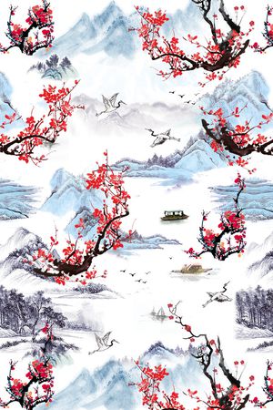 国画印花花型图片