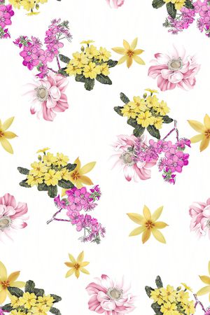 手绘花卉印花花型图片