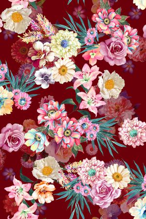 数码花型印花花型图片