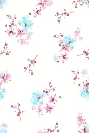 手绘花卉印花花型图片