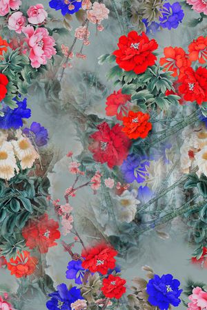 中国风印花花型图片