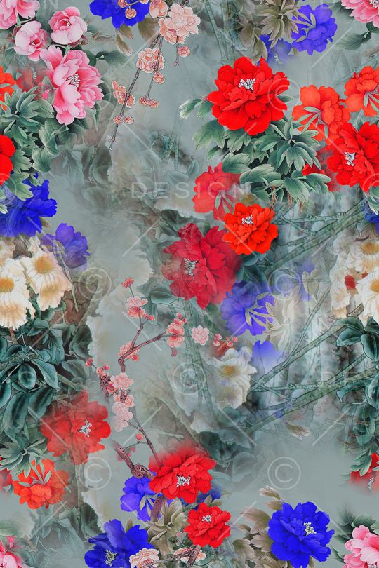 中国风印花花型图片