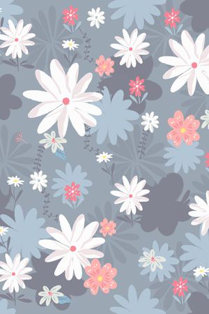 手绘花卉印花花型图片