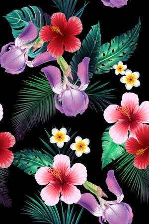 手绘花卉印花花型图片