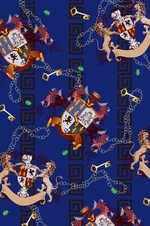 古典花纹印花花型图片