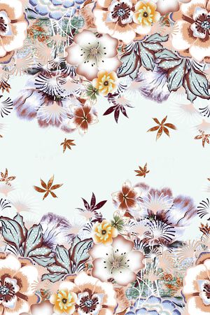 双边定位花卉印花花型图片