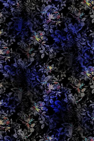 抽象花卉印花花型图片