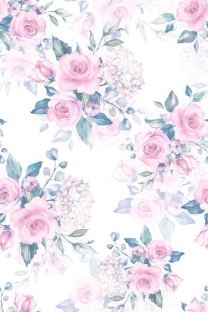 蔷薇花印花花型图片