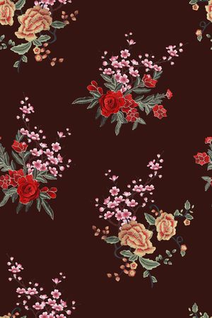 旗袍印花花型图片