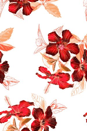 手绘花卉印花花型图片