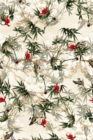 花鸟印花花型图片