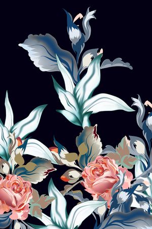 热带花型印花花型图片
