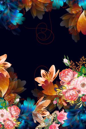 胸前独幅印花花型图片