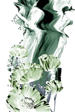 牡丹印花花型图片