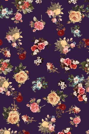 春夏花型印花花型图片