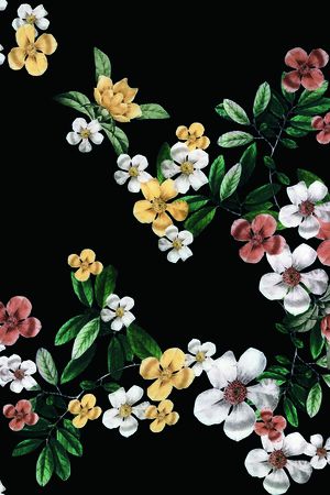线条画印花花型图片