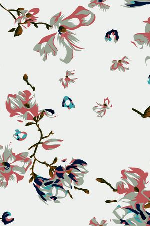 线条画印花花型图片