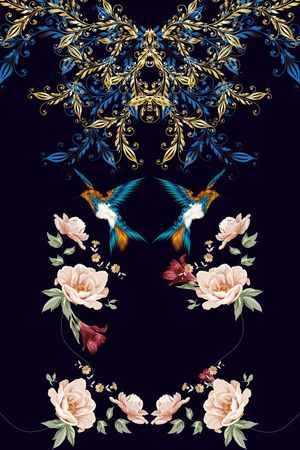 热带花型印花花型图片