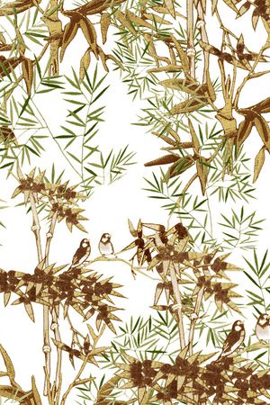 花鸟印花花型图片