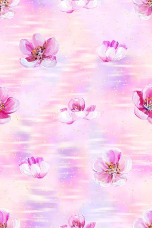 桃花印花花型图片