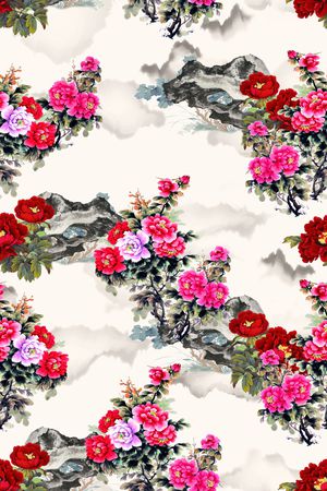 国画印花花型图片