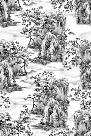 黑白系列印花花型图片