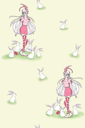 兔子印花花型图片