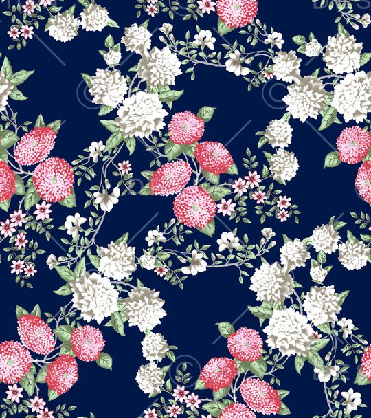 秋冬花型印花花型图片