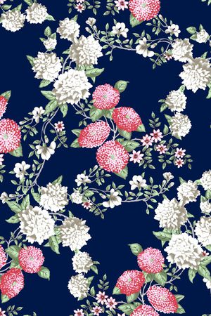 秋冬花型印花花型图片