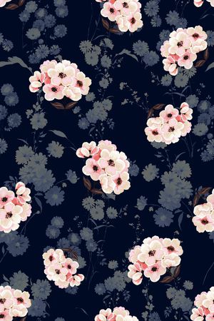 秋冬花型印花花型图片