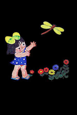 胸前独幅印花花型图片