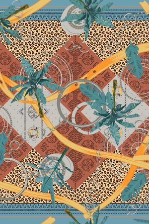 豹纹印花花型图片