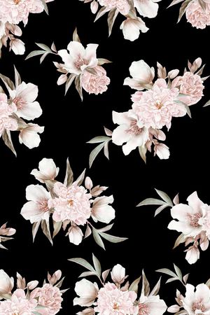 春夏花型印花花型图片