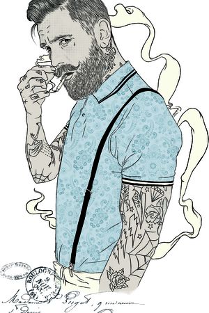 男装绣花印花花型图片