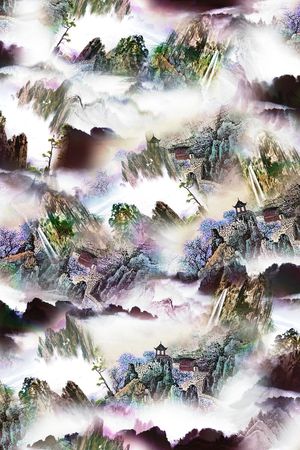 中国风印花花型图片