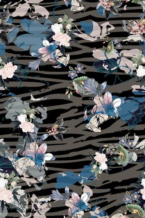 花鸟印花花型图片