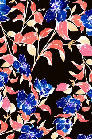 绿植树叶印花花型图片