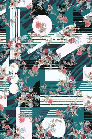 抽象印花花型图片