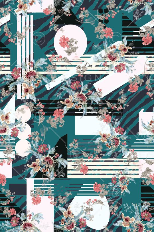 抽象印花花型图片