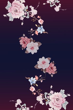 水彩花卉印花花型图片