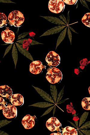 绿植树叶印花花型图片